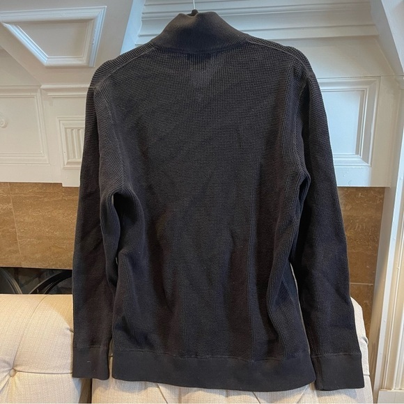 P: Michael Michael Kors Full Zip Black Cardigan waffle knit Sweater Sz L - Picture 2 of 9